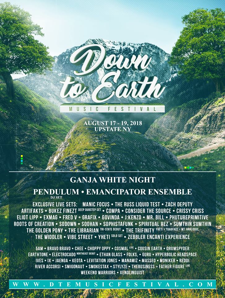 5/31/18: Down to Earth 2018 Lineup Announcement! - Cosmal - Live Music / Art Fusion